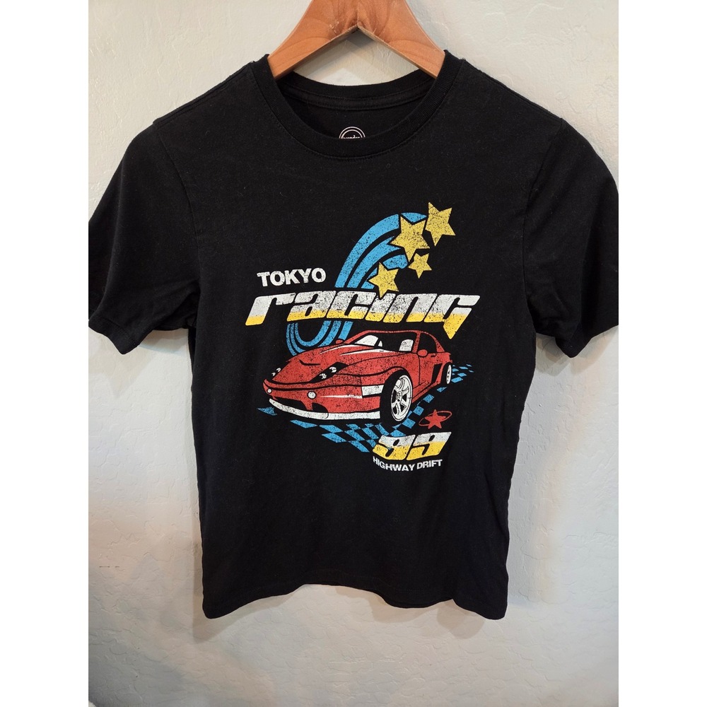 Wonder Nation Boys Tokyo Racing Highway Drift Graphic T-Shirt Black Size L 10-12